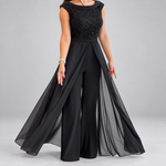 Nadine dames mouwloze jumpsuit met structuur