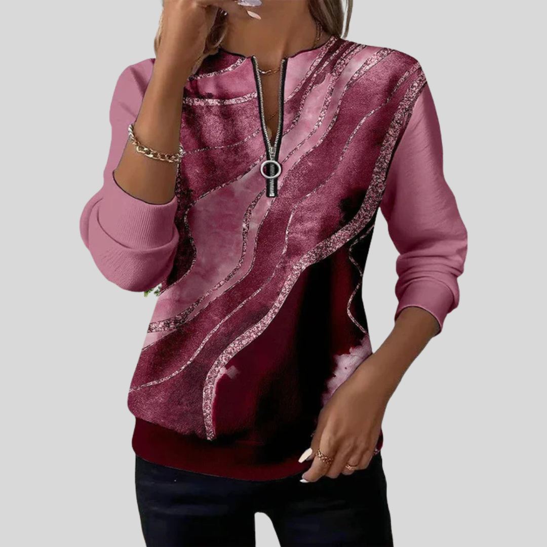 Tessa dames sweater met vintage print