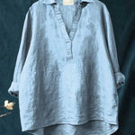 Luchtige dames zomerblouse met artistiek dessin en soepele val, in lichte zomerstof