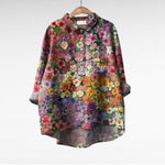 Elegante zomerblouse met opvallende kunstprint en lange mouwen voor dames