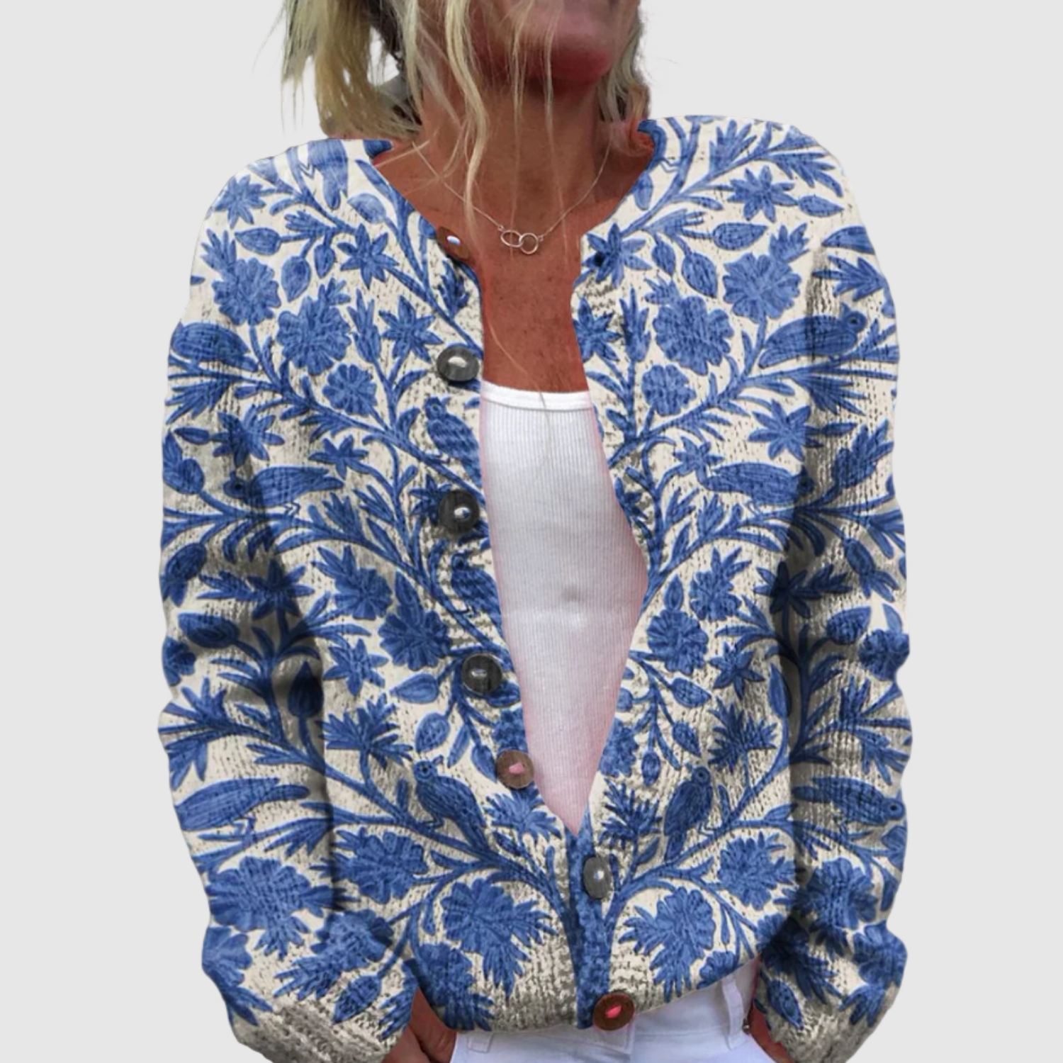 Kleurrijk dames vest met levendige bohemien print in vrolijke kleuren