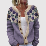 Doutzen dames knoopvest met scandinavisch patroon