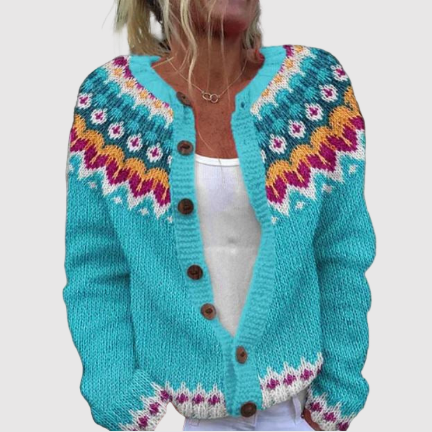 Anouk dames vest met scandinavisch motief