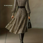 Zara dames jurk met ruitprint en ceintuur
