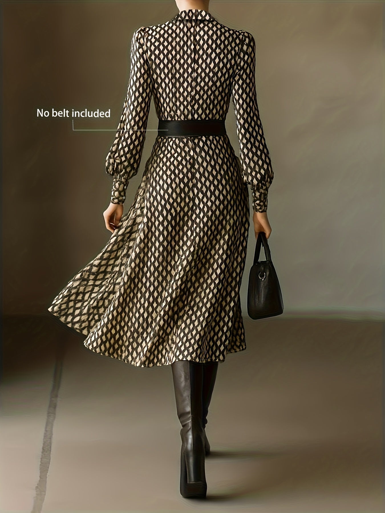 Zara dames jurk met ruitprint en ceintuur