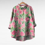 Elegante zomerblouse met opvallende kunstprint en lange mouwen voor dames