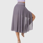 Elegante 2-in-1 dames rok met hoge taille, elastische band en soepel vallende stof