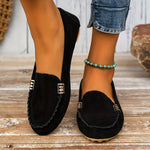 Elegante dames ballerina mocassins met vlakke zool en sierlijke afwerking in effen kleur
