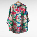 Elegante zomerblouse met opvallende kunstprint en lange mouwen voor dames
