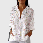 Lichtgewicht dames blouse met vrolijke kleurrijke print en ontspannen, soepel vallende snit