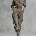 Megan dames linnen-katoen jumpsuit