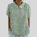 Dames top met bloemenprint en ruime pasvorm, gemaakt van luchtige ademende stof