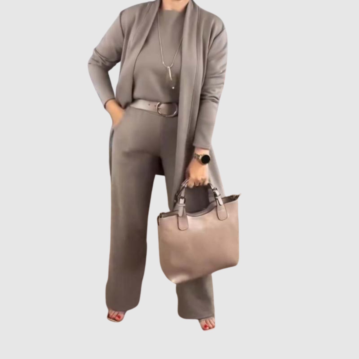 Femke dames blouse- en broekset met wijde pijpen