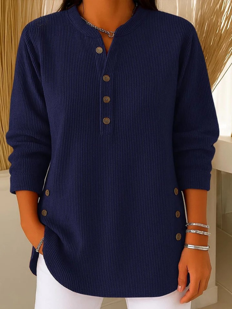 Marloes henley-tuniek met knopen