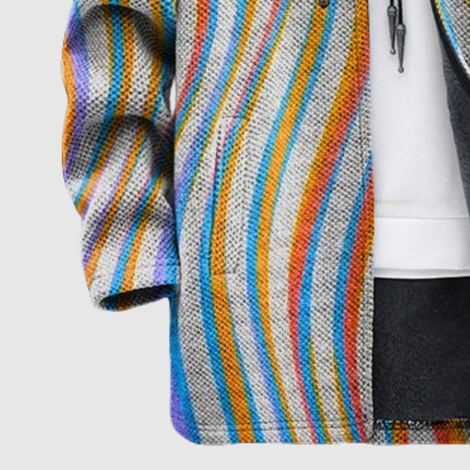 Hoodie met kleurrijke golvenprint in gelaagde heldere tinten en een zachte warme voering