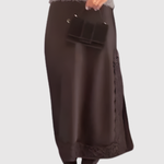 Petra dames maxirok met kanten afwerking
