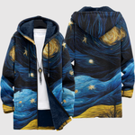 Dames hoodie met sterrenhemelprint in diepe blauwe en zwarte tinten