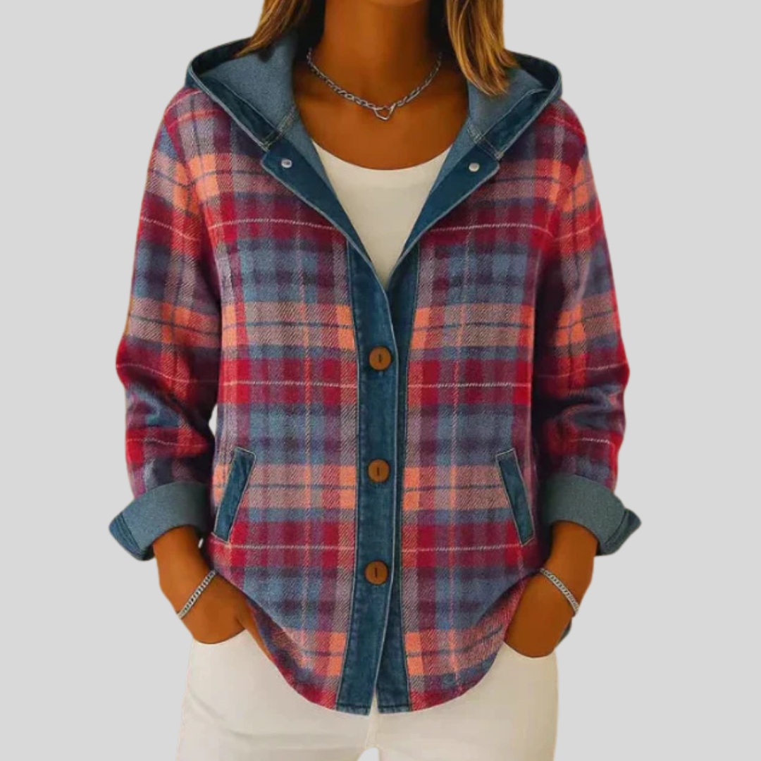 Odile dames gevoerd geruit overshirt