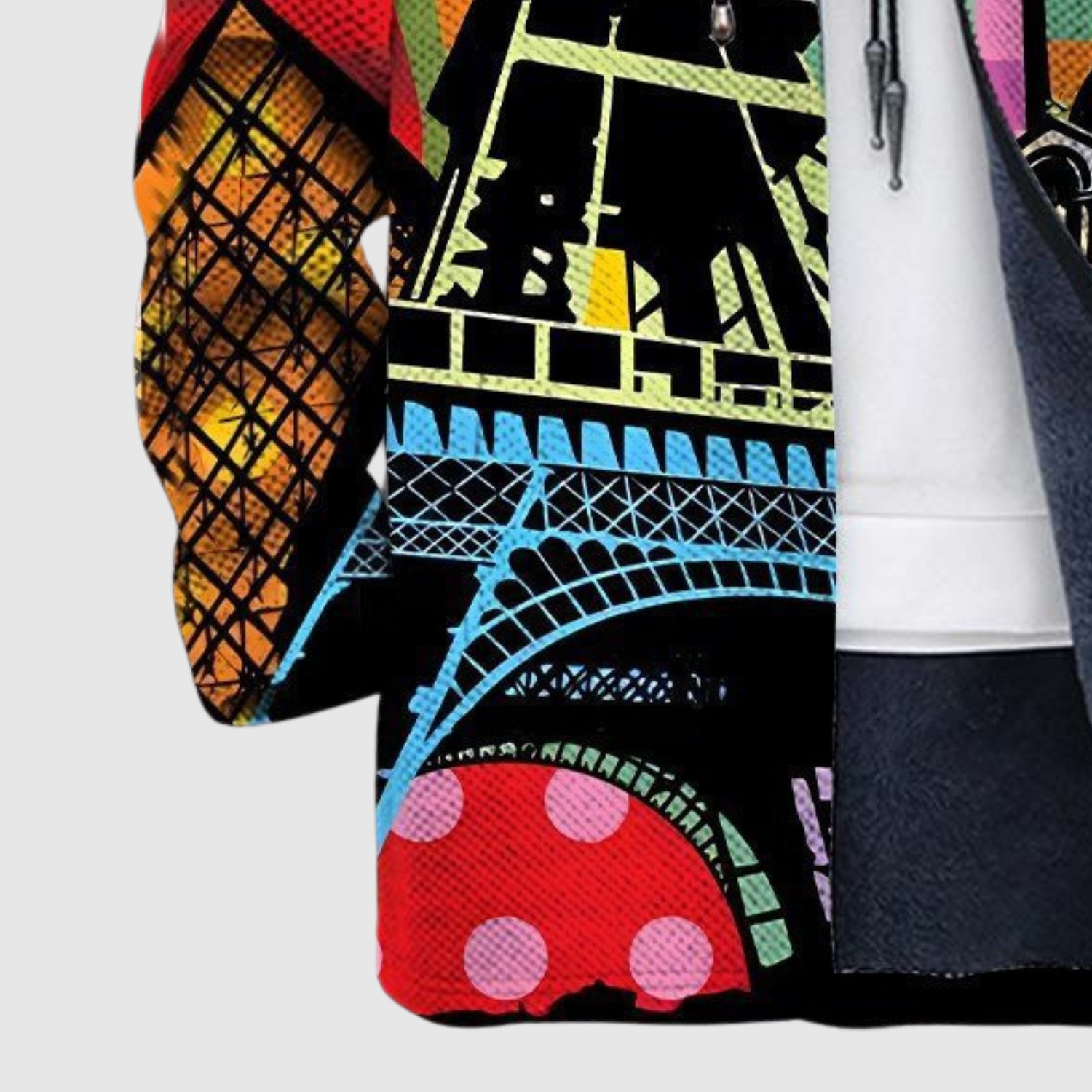 Hoodie met stadsprint in Parijse stijl met daken en ramen op de voorkant