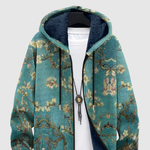Sweater met kleurenprint in vintage stijl met vervaagde tinten en zachte fleece binnenkant