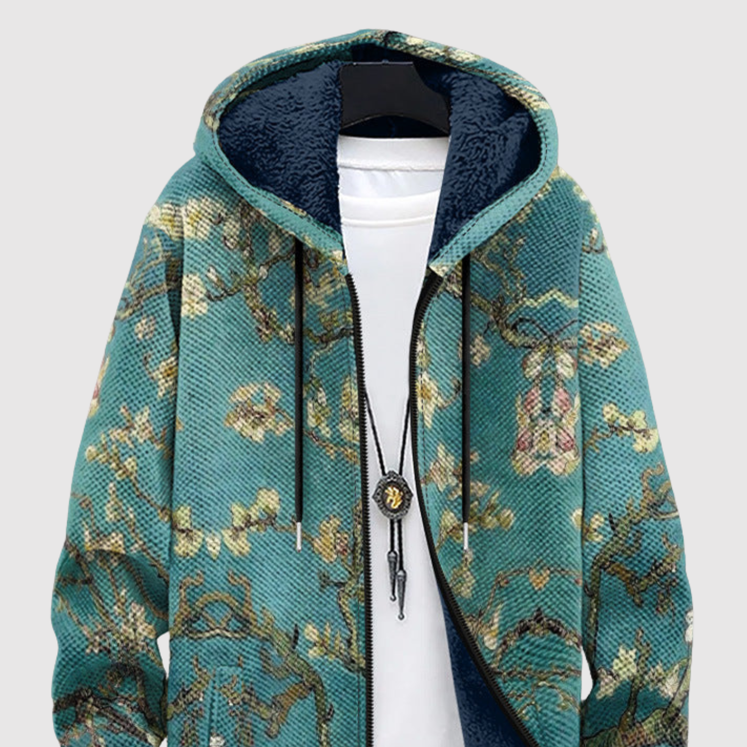 Sweater met kleurenprint in vintage stijl met vervaagde tinten en zachte fleece binnenkant