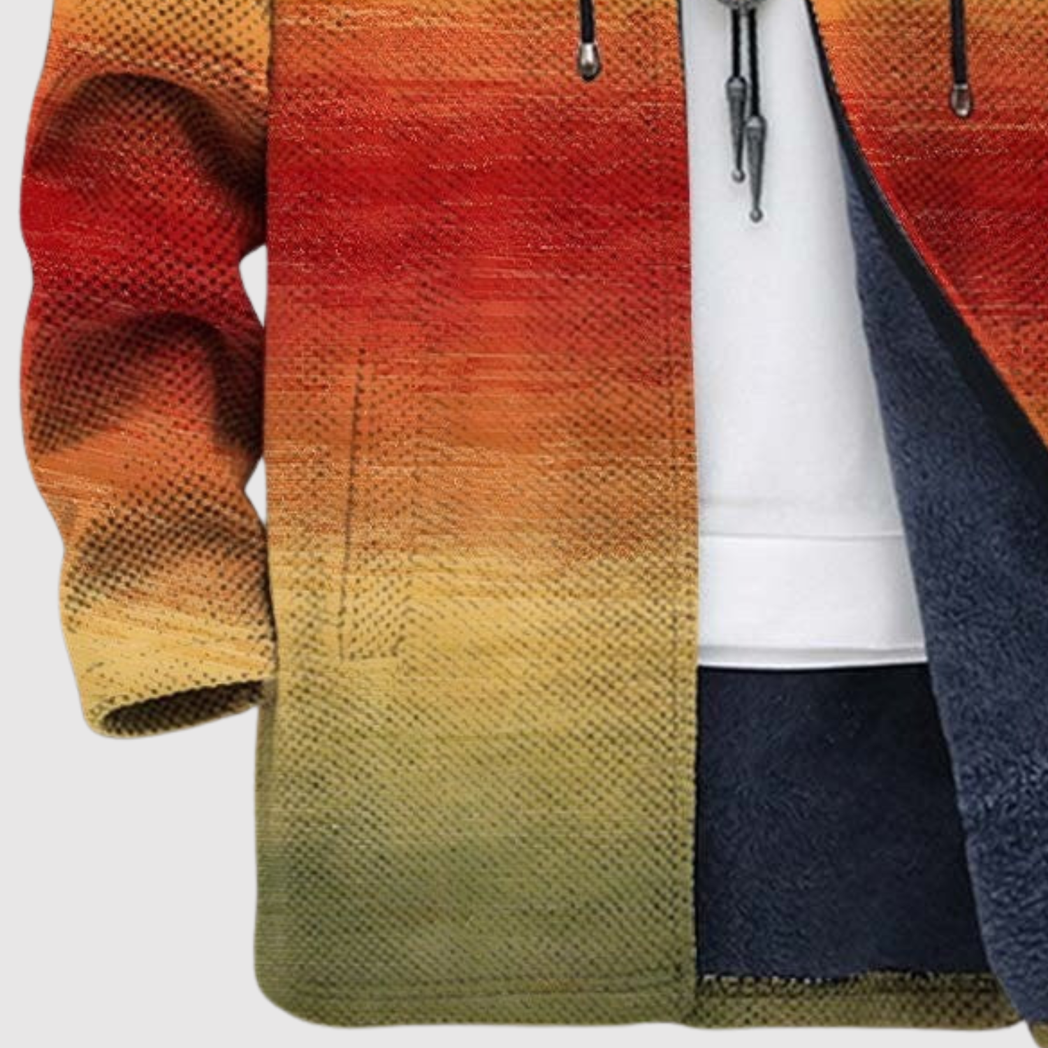 Dames sweater met zonsondergangprint in oranje en diep roze tinten