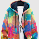 Hoodie met abstracte kleurenprint in zachte kleurovergangen en een ruime unisex pasvorm