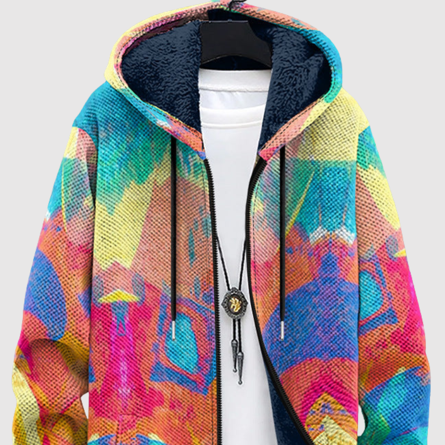 Hoodie met abstracte kleurenprint in zachte kleurovergangen en een ruime unisex pasvorm
