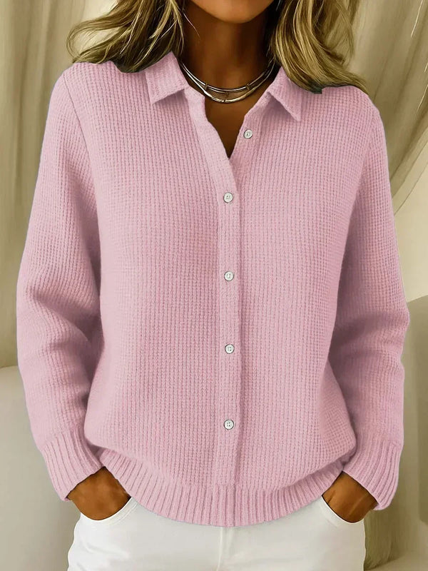 Celine dames gebreid knoopvest met structuur