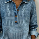 Willeke trui met structuur en knoopdetail