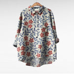 Elegante zomerblouse met kunstzinnige print en ruime snit voor dames