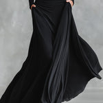 Rubi dames maxi-jurk met boothals en plooidetail