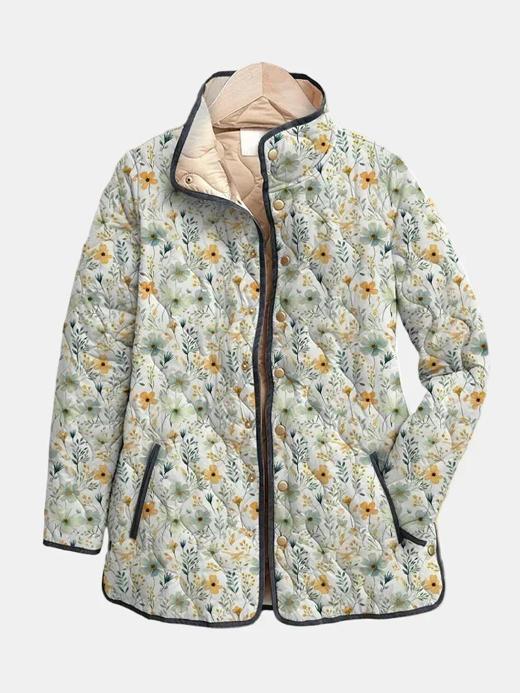 Anke dames meerkleurig gewatteerd jasje met bloemenprint