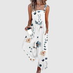 Noor dames jumpsuit met bloemenprint en wijde pijpen