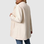 Elegante lange blazerjas voor dames met strak silhouet en zachte lichte stof