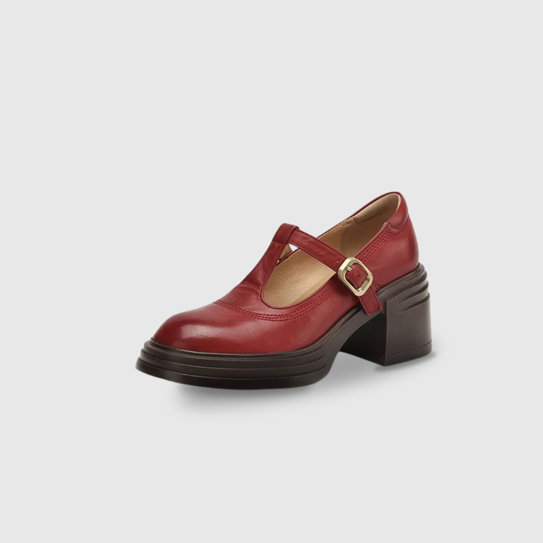 Tessa dames mary jane schoenen met blokhak