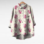 Elegante zomerblouse met kunstzinnige print en ruime snit voor dames