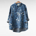 Elegante zomerblouse met kunstzinnige print en ruime snit voor dames