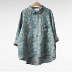 Elegante zomerblouse met kunstzinnige print en ruime snit voor dames
