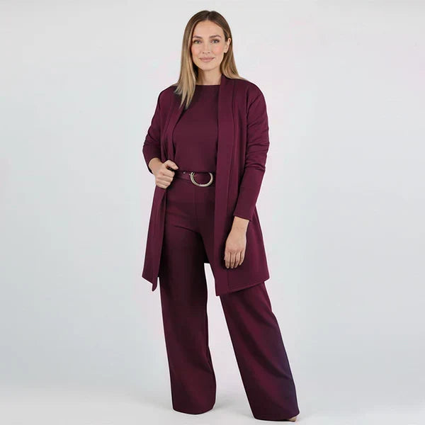 Femke dames blouse- en broekset met wijde pijpen