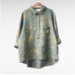 Elegante zomerblouse met kunstzinnige print en ruime snit voor dames