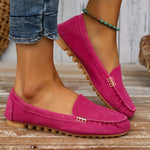 Elegante dames ballerina mocassins met vlakke zool en sierlijke afwerking in effen kleur