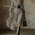 Zara dames jurk met ruitprint en ceintuur