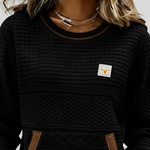 Eefje dames sweater met ronde hals en kleurvlakken