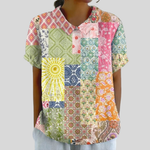 Veelgevraagde dames top met bloemenprint met zachte val en ademende stof