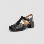 Sanne dames mary jane schoenen met uitsparing en lage hak