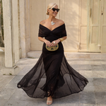 Bregje off-shoulder maxi-jurk