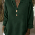 Puck henley-top met structuur en knopen