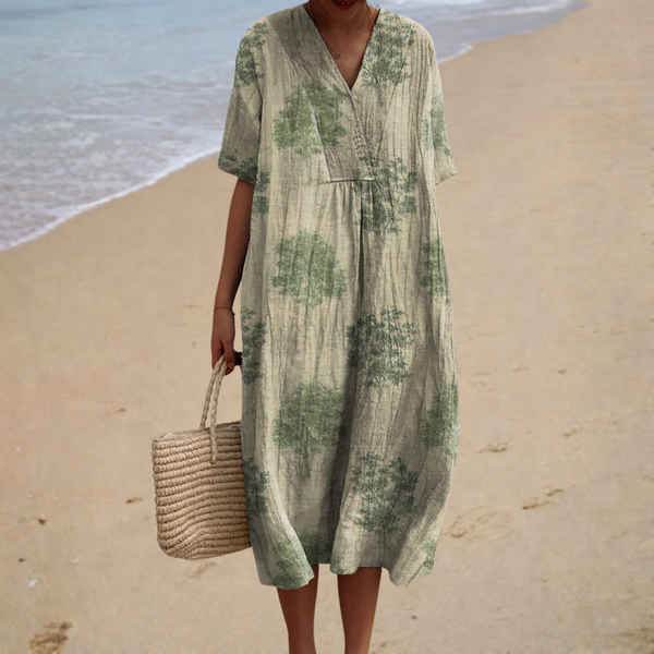 Comfortabele zomerjurk met print en luchtige losse pasvorm voor hete zomerdagen