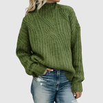 Oversized coltrui met ruime pasvorm en hoge col in zachte breistof voor dames
